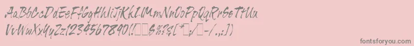 フォントTigerRagLetPlain.1.0 – ピンクの背景に灰色の文字