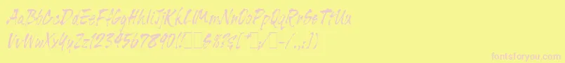 TigerRagLetPlain.1.0-Schriftart – Rosa Schriften auf gelbem Hintergrund