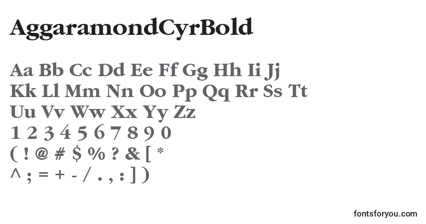 Schriftart AggaramondCyrBold – Alphabet, Zahlen, spezielle Symbole