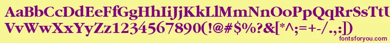 AggaramondCyrBold Font – Purple Fonts on Yellow Background