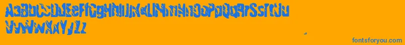 フォントHandgranade1 – オレンジの背景に青い文字