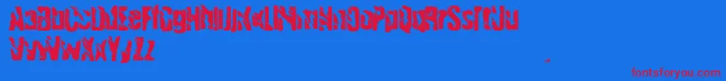 Handgranade1-fontti – punaiset fontit sinisellä taustalla