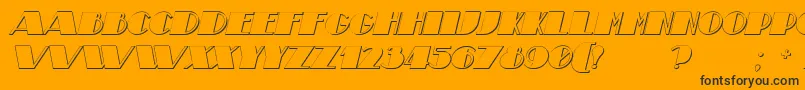 TheatricalShadowBoldItalic-fontti – mustat fontit oranssilla taustalla