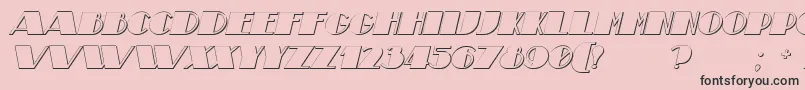 TheatricalShadowBoldItalic-Schriftart – Schwarze Schriften auf rosa Hintergrund