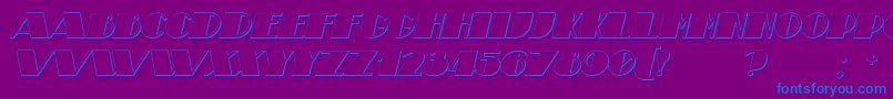 TheatricalShadowBoldItalic Font – Blue Fonts on Purple Background