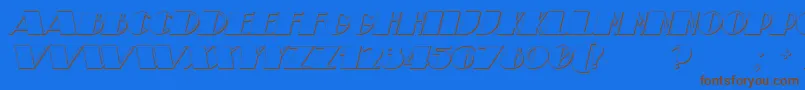 TheatricalShadowBoldItalic-Schriftart – Braune Schriften auf blauem Hintergrund