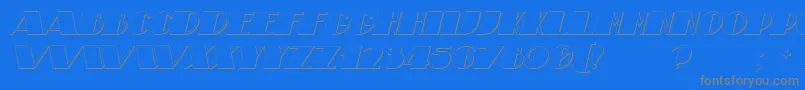 フォントTheatricalShadowBoldItalic – 青い背景に灰色の文字