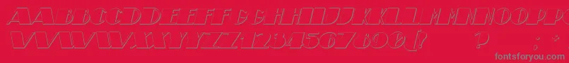 フォントTheatricalShadowBoldItalic – 赤い背景に灰色の文字