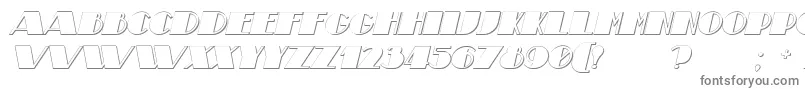 TheatricalShadowBoldItalic-fontti – harmaat kirjasimet valkoisella taustalla