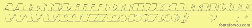 フォントTheatricalShadowBoldItalic – 黄色の背景に灰色の文字