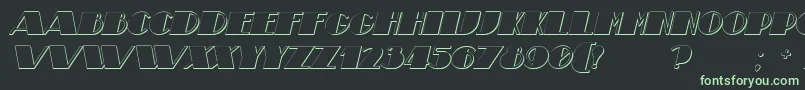 TheatricalShadowBoldItalic-Schriftart – Grüne Schriften auf schwarzem Hintergrund