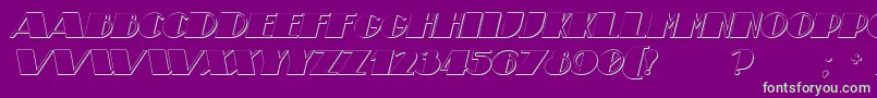 フォントTheatricalShadowBoldItalic – 紫の背景に緑のフォント