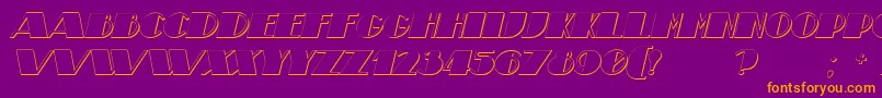 TheatricalShadowBoldItalic Font – Orange Fonts on Purple Background