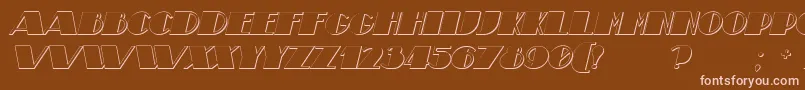 フォントTheatricalShadowBoldItalic – 茶色の背景にピンクのフォント