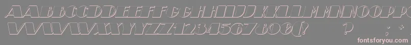 TheatricalShadowBoldItalic-fontti – vaaleanpunaiset fontit harmaalla taustalla
