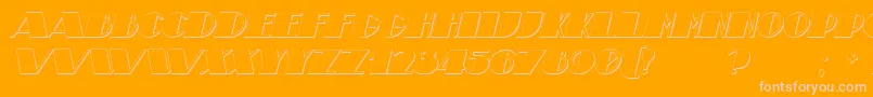 TheatricalShadowBoldItalic-Schriftart – Rosa Schriften auf orangefarbenem Hintergrund