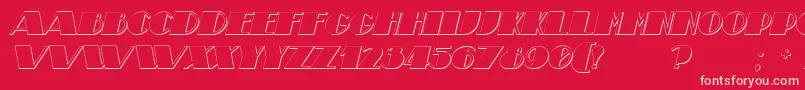 TheatricalShadowBoldItalic-Schriftart – Rosa Schriften auf rotem Hintergrund