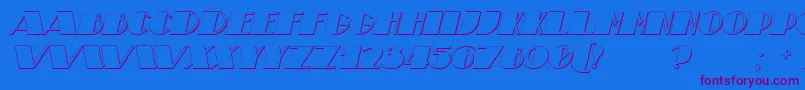 TheatricalShadowBoldItalic-Schriftart – Violette Schriften auf blauem Hintergrund