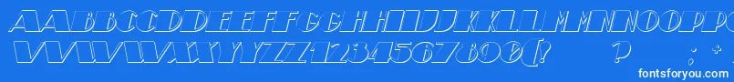 Шрифт TheatricalShadowBoldItalic – белые шрифты на синем фоне