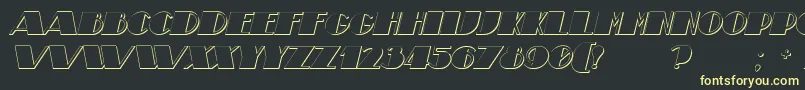 TheatricalShadowBoldItalic-Schriftart – Gelbe Schriften auf schwarzem Hintergrund