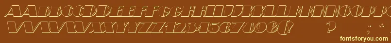 TheatricalShadowBoldItalic Font – Yellow Fonts on Brown Background