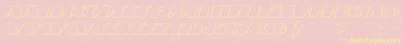 Шрифт TheatricalShadowBoldItalic – жёлтые шрифты на розовом фоне