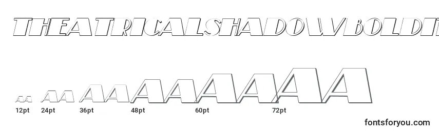 TheatricalShadowBoldItalic Font Sizes