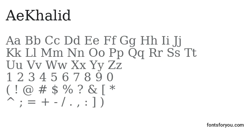 AeKhalid-fontti – aakkoset, numerot, erikoismerkit