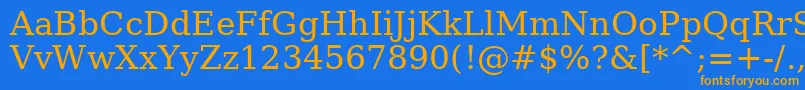 AeKhalid Font – Orange Fonts on Blue Background
