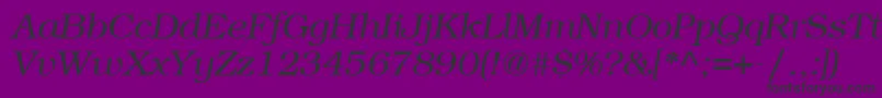 ItcBookmanLtLightItalic Font – Black Fonts on Purple Background