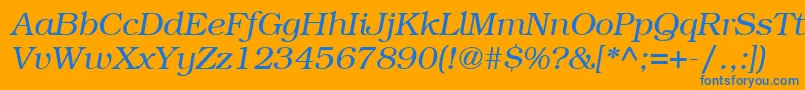 ItcBookmanLtLightItalic Font – Blue Fonts on Orange Background