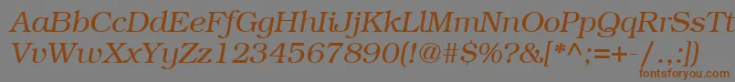 ItcBookmanLtLightItalic Font – Brown Fonts on Gray Background
