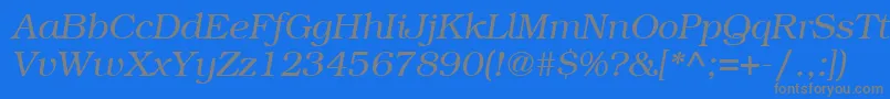 ItcBookmanLtLightItalic Font – Gray Fonts on Blue Background