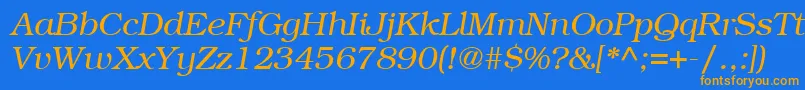 ItcBookmanLtLightItalic Font – Orange Fonts on Blue Background