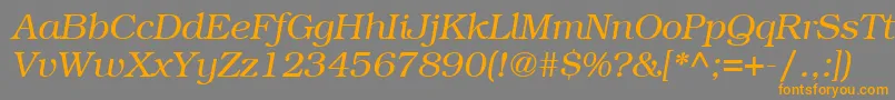 ItcBookmanLtLightItalic Font – Orange Fonts on Gray Background