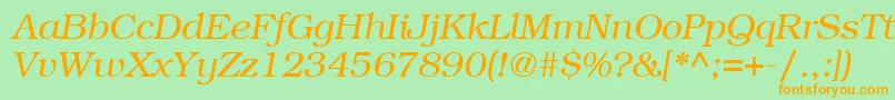 ItcBookmanLtLightItalic Font – Orange Fonts on Green Background