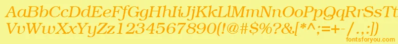 ItcBookmanLtLightItalic Font – Orange Fonts on Yellow Background