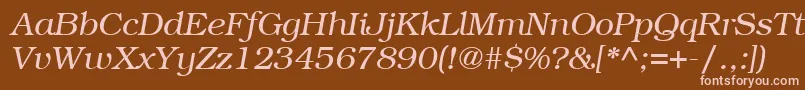 ItcBookmanLtLightItalic Font – Pink Fonts on Brown Background