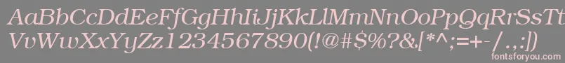 ItcBookmanLtLightItalic Font – Pink Fonts on Gray Background