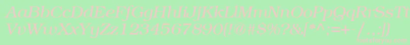 ItcBookmanLtLightItalic Font – Pink Fonts on Green Background