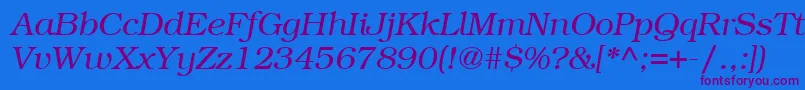 ItcBookmanLtLightItalic Font – Purple Fonts on Blue Background