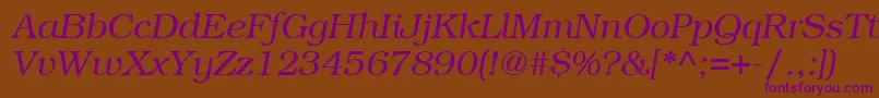 ItcBookmanLtLightItalic Font – Purple Fonts on Brown Background