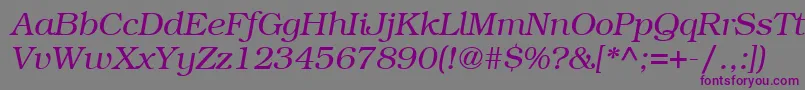 ItcBookmanLtLightItalic Font – Purple Fonts on Gray Background