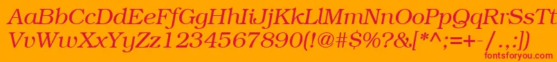 ItcBookmanLtLightItalic Font – Red Fonts on Orange Background