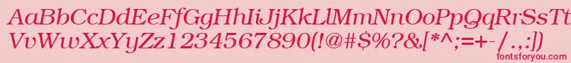 ItcBookmanLtLightItalic Font – Red Fonts on Pink Background