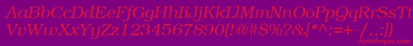 fuente ItcBookmanLtLightItalic – Fuentes Rojas Sobre Fondo Morado