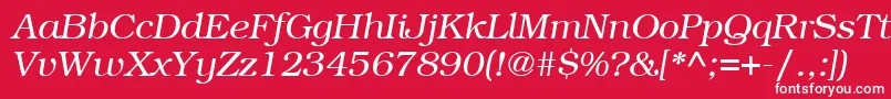 フォントItcBookmanLtLightItalic – 赤い背景に白い文字