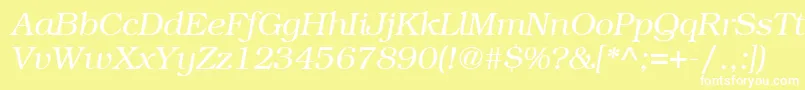 ItcBookmanLtLightItalic Font – White Fonts on Yellow Background