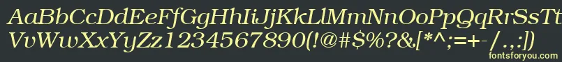 ItcBookmanLtLightItalic Font – Yellow Fonts on Black Background