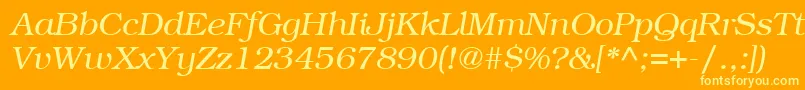 ItcBookmanLtLightItalic Font – Yellow Fonts on Orange Background